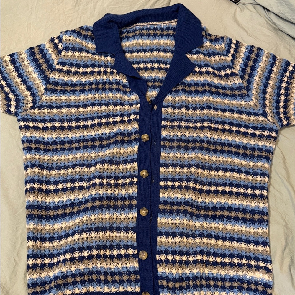 Striped Blue and Cream Shirt